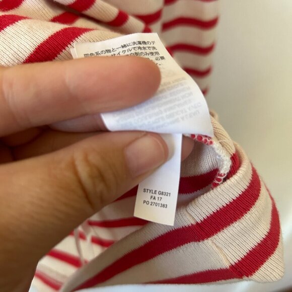 J.Crew Striped Sweater Womens XL Red White Flare Sleeves Boatneck Holiday - Picture 7 of 10